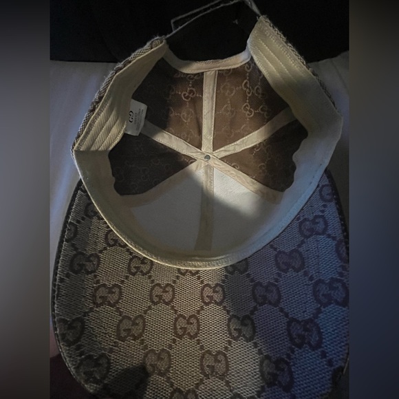 Gucci GG Monogram Canvas Baseball Hat With Web & Adjustable Velcro Strap - Picture 10 of 12